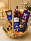 Vintage Treats Red Wine Chocolate & Cookie Gift Basket