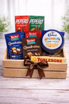 Premium chocolate and cookie gift crate with Loacker wafers, Pepero, Toblerone and butter cookies for delivery in the Philippines