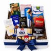 Chocolate and tea connoisseur gift box with Lindt chocolates, Ferrero Rocher, Twinings English Breakfast Tea, Hershey’s cocoa and premium biscuits