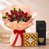 24 Red Roses Ferrero Dom Perignon Package