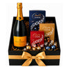 Gift box with Lindt chocolate assortment and Veuve Clicquot for gift delivery in the Philippines