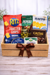 Premium gourmet snack gift crate with Ritz chips, crackers, chocolate, olives, cheese and mozzarella for delivery in the Philippines